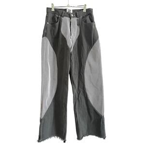 DLMFO Dont Let Mom Find Out Charcoal Jeans Mesh Panel Y2K Moto Avant Garde - 28